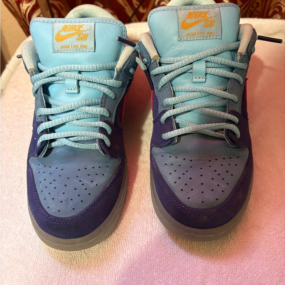 Nike Blue and Pink Sneakers with Perforated Design